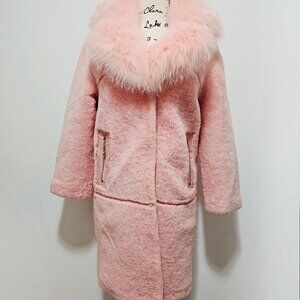 NewReal Merino Sheepskin Shearling Coat Jacket Lamb Fur Cherry Blossom Baby Pink